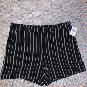 Plus Size Pinstriped Shorts